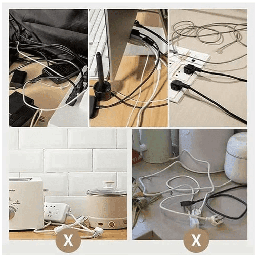 Organizador de cables para electrodomésticos de cocina (6 Unidades)