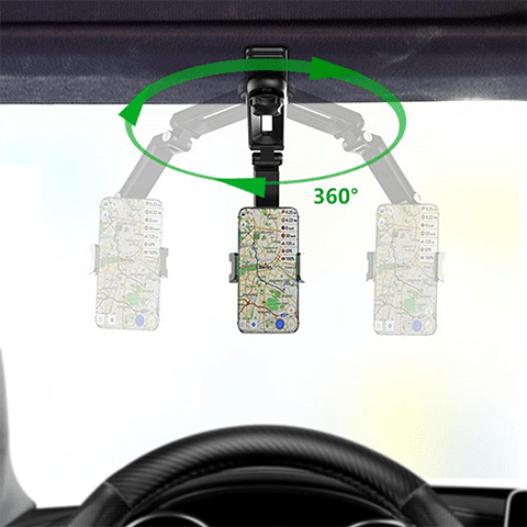 Soporte para teléfono giratorio y retráctil para automóvil