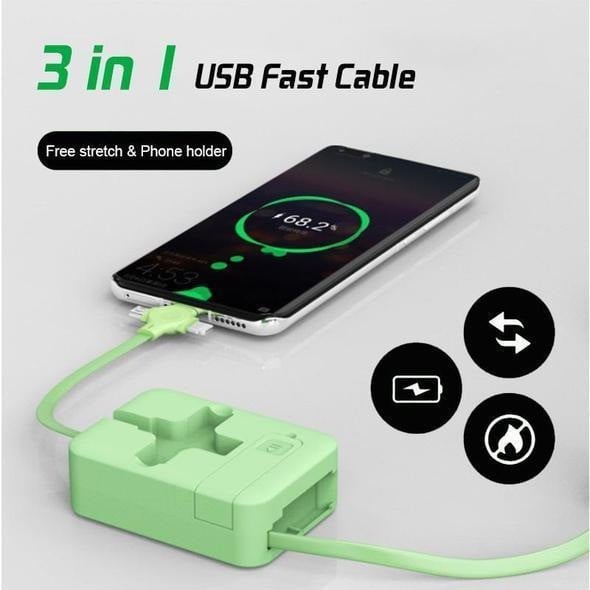 Soporte para teléfono con cable de datos 3 en 1