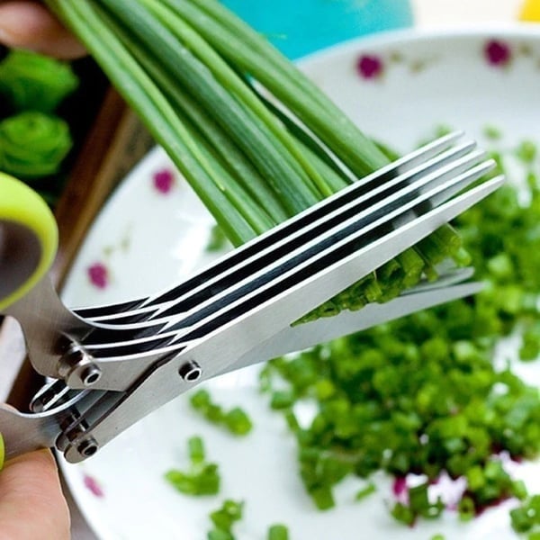 Tijeras para ensalada de cocina de 5 hojas